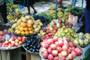 Obst- & Gemüse auf einem Indiomarkt im „Heiligen Tal der Indios“, nähe Cusco.